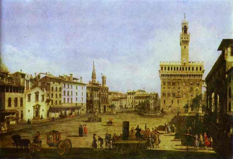 Bernardo Bellotto Signoria Square in Florence. Germany oil painting art